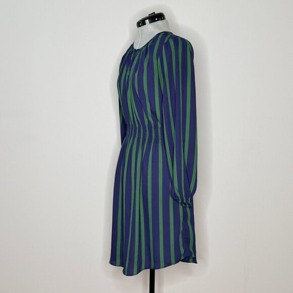 Ann Taylor Vertical Strip Long Sleeve Fit & Flare Dress - Size 2 - Picture 2 of 6